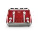 DeLonghi  Icona Capitals 4 Slice Toaster - Tokyo Red  CTOC4003.R