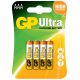 GP Ultra Alkaline AAA Card Of 4