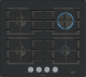 Siemens iQ700 Gas Hob 60cm Tempered glass Black ER6A6PH40Z