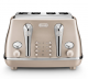 DeLonghi Icona Metallics 4 Slice Toaster Iridescent Beige CTOT4003.BG