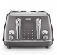DeLonghi Icona Metallics 4 Slice Toaster Iridescent Grey CTOT4003.GY