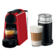 Nespresso Essenza Bundle With Aeroccino Milk Frother - Ruby Red