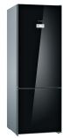 Bosch Series 6 Freestanding Fridge Bottom freezer glass door 193 x 70cm Black Total No Frost KGN56LB31U