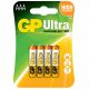 GP Ultra Alkaline AAA Card Of 4